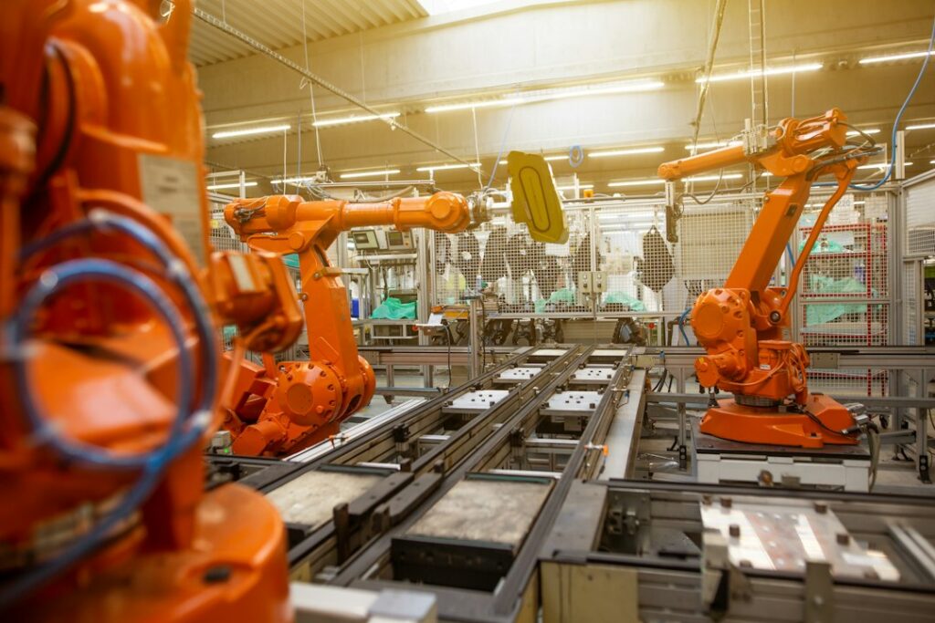Modern manufacturing machinery in a factory